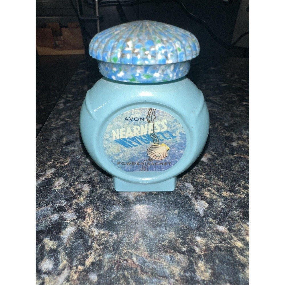Vintage Avon Blue Powder Sachet Jar  Empty‎